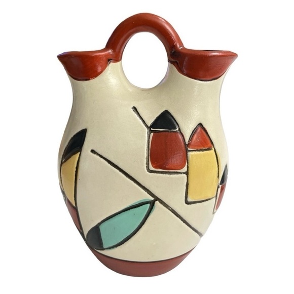 INDIAN WEDDING PITCHER
Vase Glazed Pottery Native
American - Picture 3 of 13